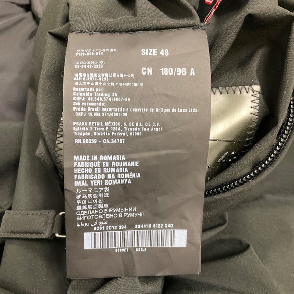 PRADA SPORT LINEA ROSSA BLACK 2012 LOGO PLAQUE REVERSIBLE MID LENGTH PUFFER COAT - Picture 10 of 11